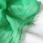 CrossKulture - GreenLeaf Green Crinkled Cotton Scarf fabric detailing view