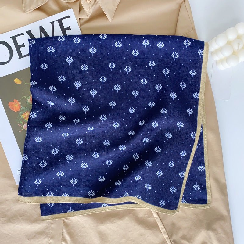 CrossKulture - WovenCharm Herringbone Weave Small Square Scarf folded view