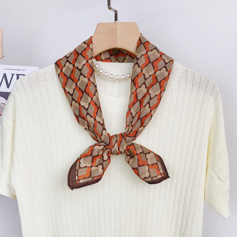 WovenHarmony Herringbone Weave Small Square Scarf