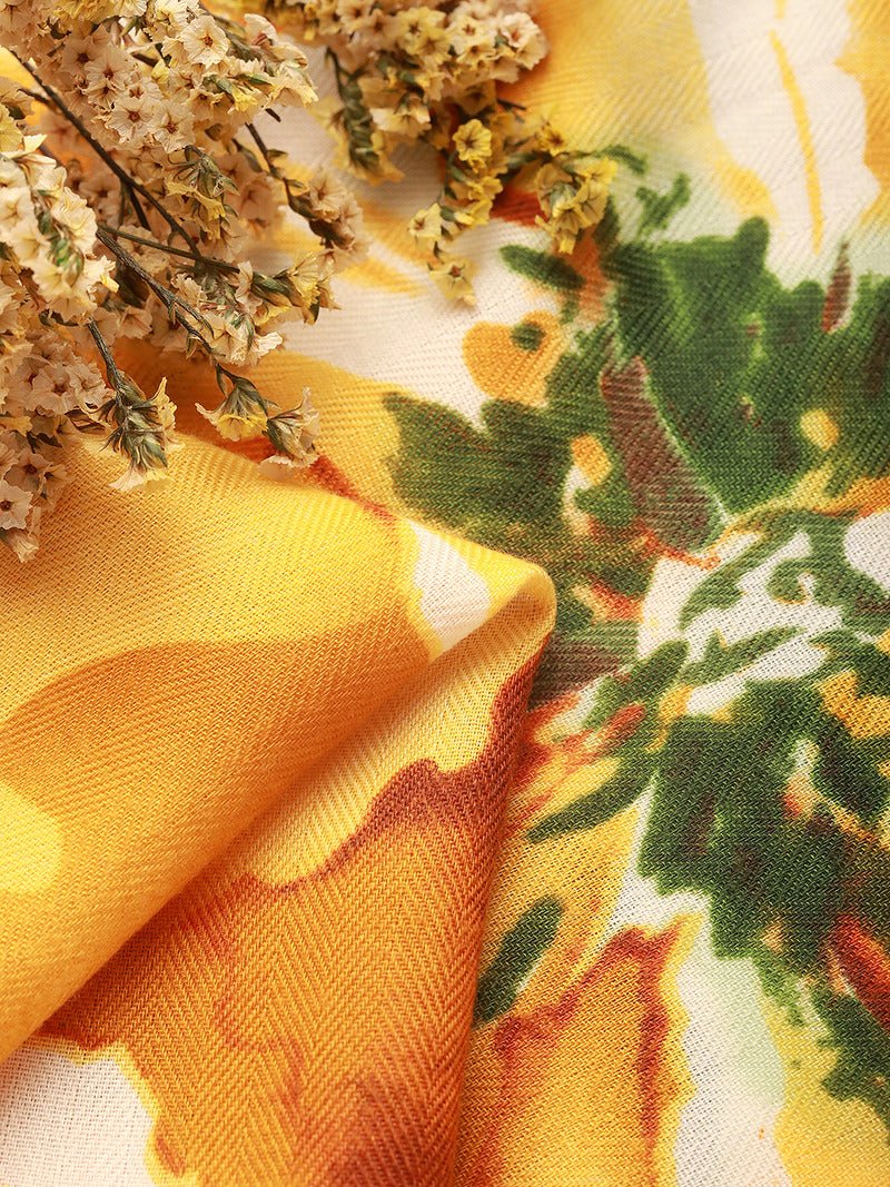 CrossKulture -WovenGrace Herringbone Weave Small Square Scarf fabric detailing view