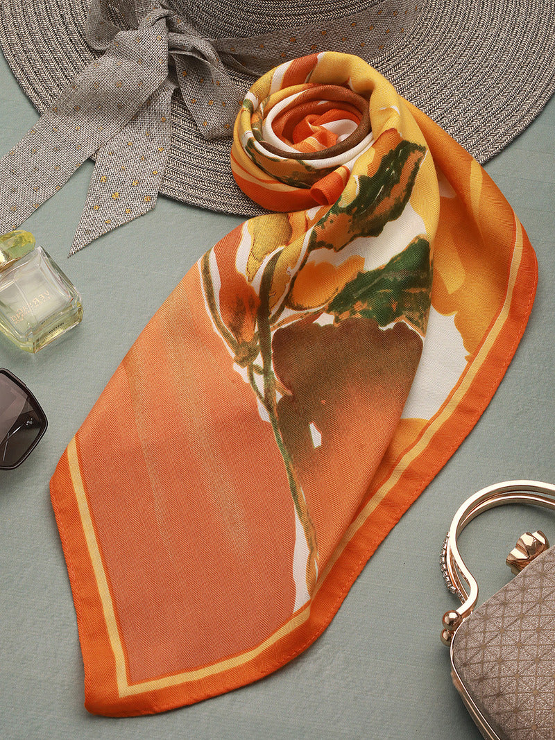 WovenGrace Herringbone Weave Small Square Scarf