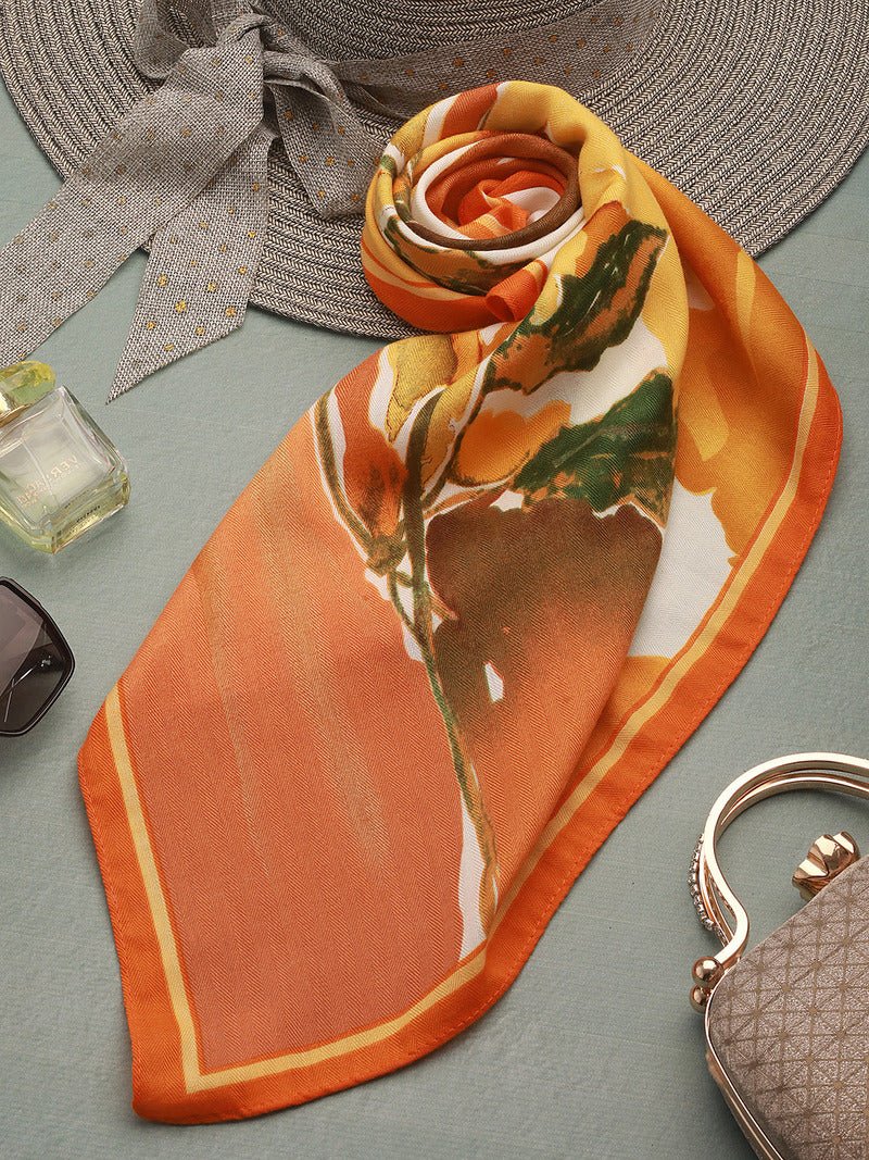 CrossKulture -WovenGrace Herringbone Weave Small Square Scarf round view