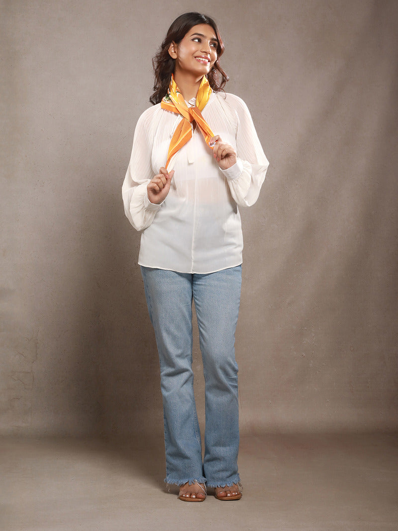 WovenGrace Herringbone Weave Small Square Scarf