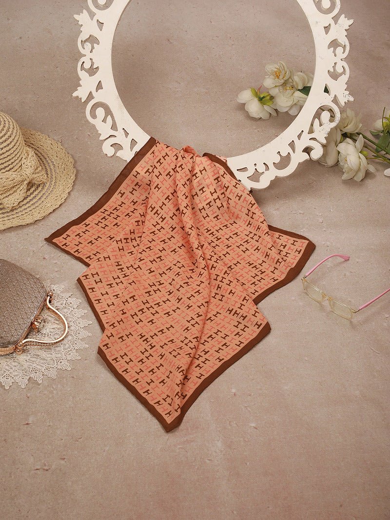 CrossKulture - WovenLetters Herringbone Weave Small Square Scarf full open view