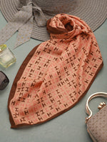 CrossKulture -WovenLetters Herringbone Weave Small Square Scarf round style view