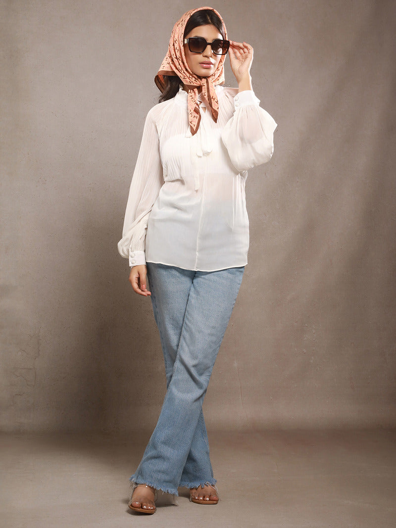 WovenLetters Herringbone Weave Small Square Scarf