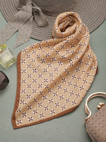 WovenElegance Herringbone Weave Small Square Scarf