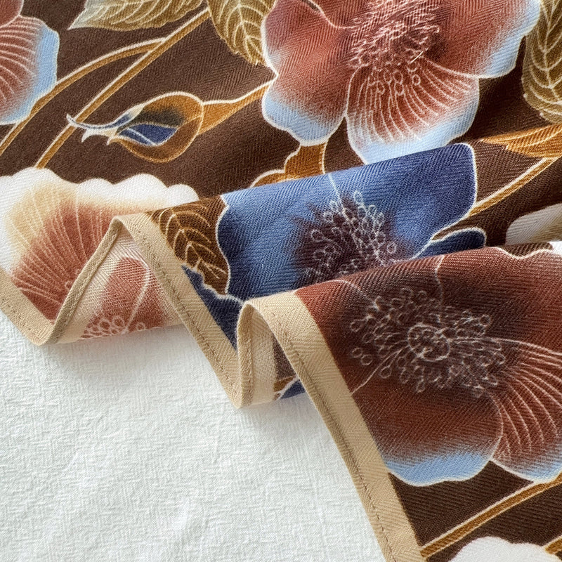 WovenWhispers Herringbone Weave Small Square Scarf