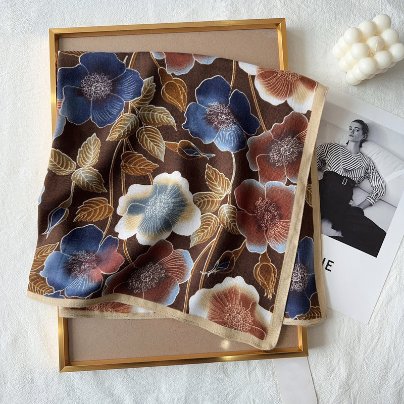 WovenWhispers Herringbone Weave Small Square Scarf