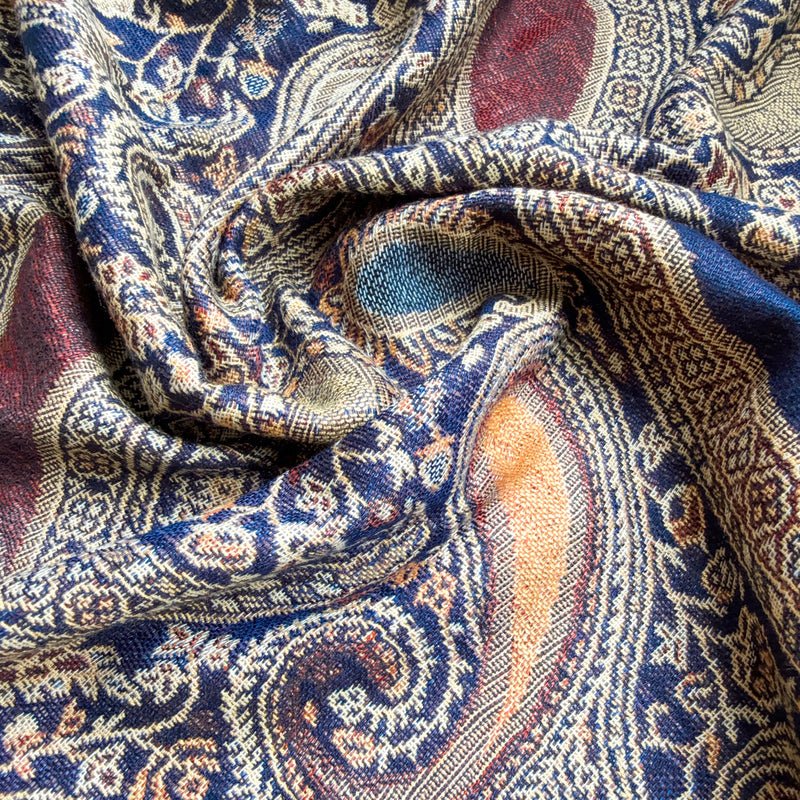 CrossKulture - PaisleyVine lightweight modal scarf fabric detailing view