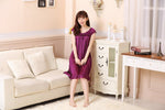 CrossKulture - SlumberRadiance Satin Nightwear Wine sitting model view