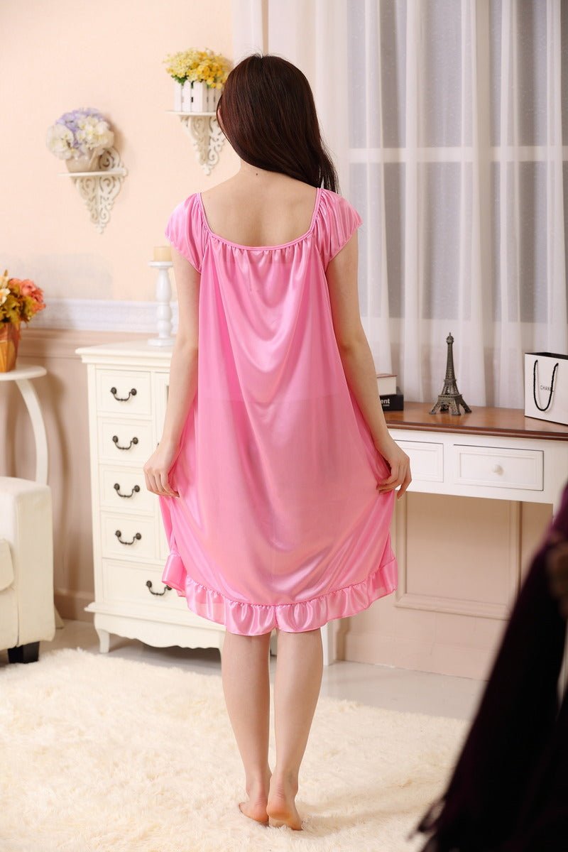 CrossKulture - DreamyDrape Satin Nightwear Rose Pink back view