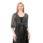 CrossKulture - SilverShadow shimmer stole front model view