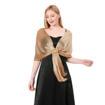 CrossKulture - GlitteringGold shimmer stole front model view