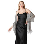 CrossKulture - SilverMist shimmer stole side model view