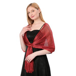 CrossKulture - AmberBlaze shimmer stole side model view