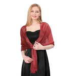 CrossKulture - AmberBlaze shimmer stole side model view