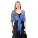 CrossKulture - OceanGleam shimmer stole front model view