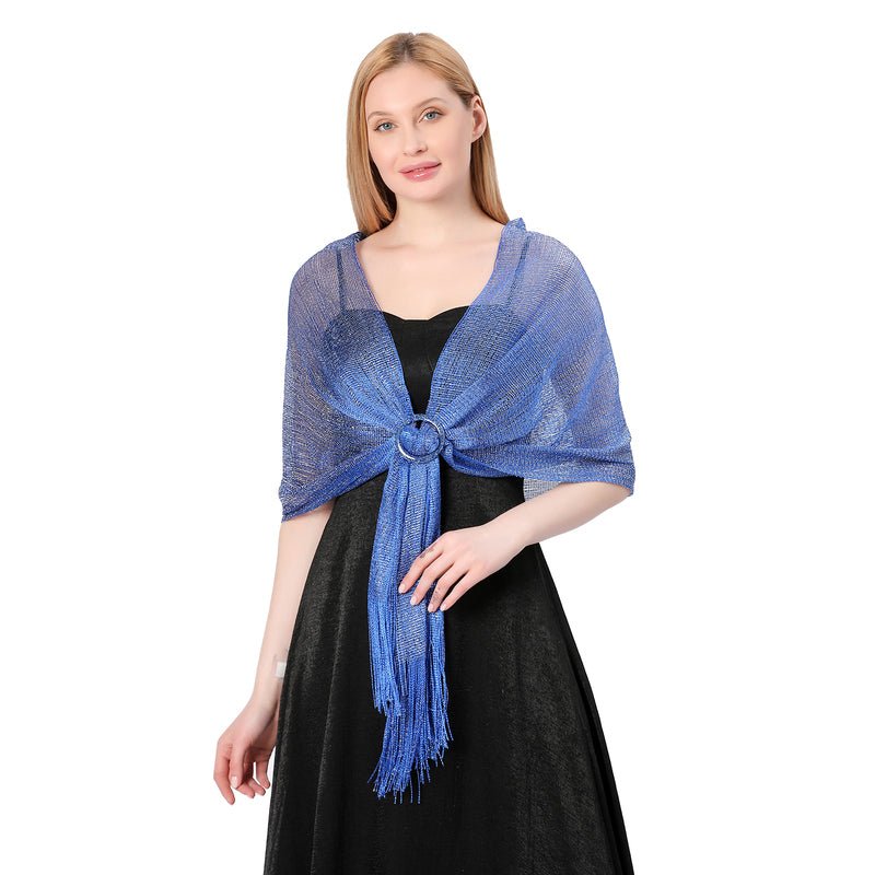 CrossKulture - OceanGleam shimmer stole front model view
