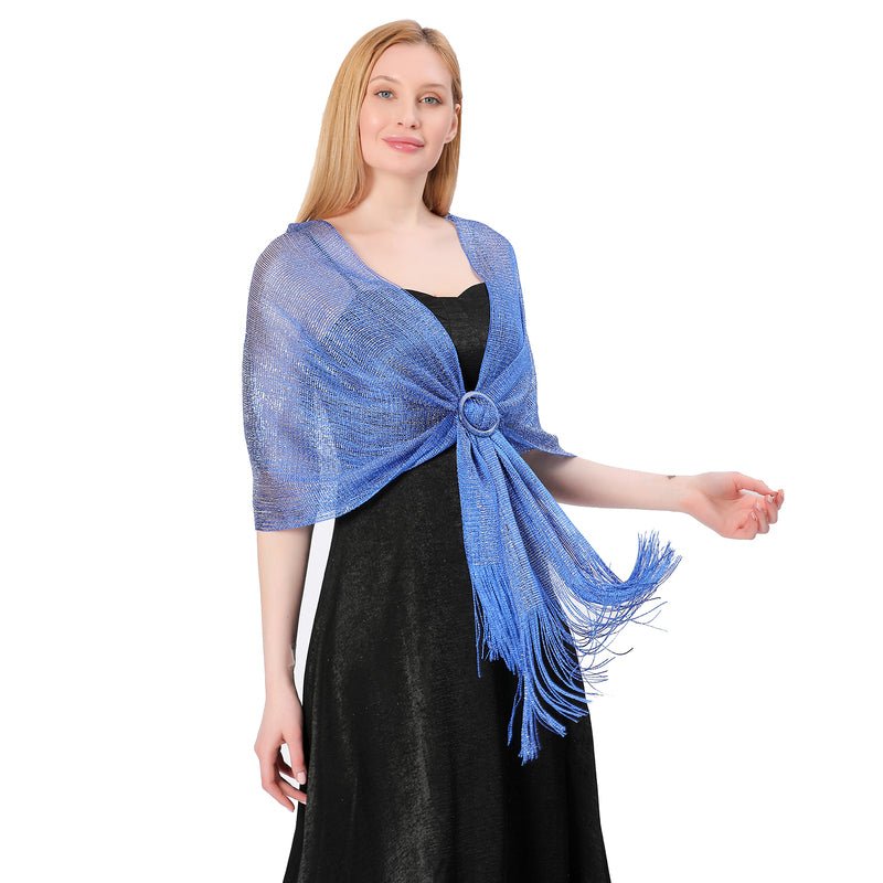 CrossKulture - OceanGleam shimmer stole side model view