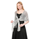 CrossKulture - PlatinumDust shimmer stole front model view