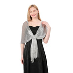CrossKulture - PlatinumDust shimmer stole front model view