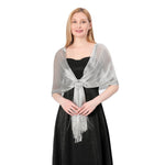 CrossKulture - PlatinumDust shimmer stole front model view