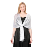 CrossKulture - WhiteMirage shimmer stole front model view