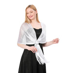 CrossKulture - WhiteMirage shimmer stole side model view