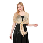 CrossKulture - MoltenGold shimmer stole front model view