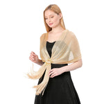 CrossKulture - MoltenGold shimmer stole side model view