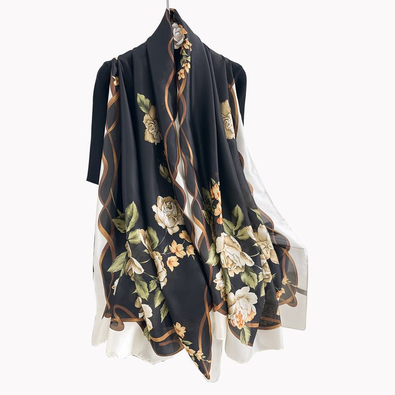 CrossKulture - NightFern Scarf Black styled on hanger view