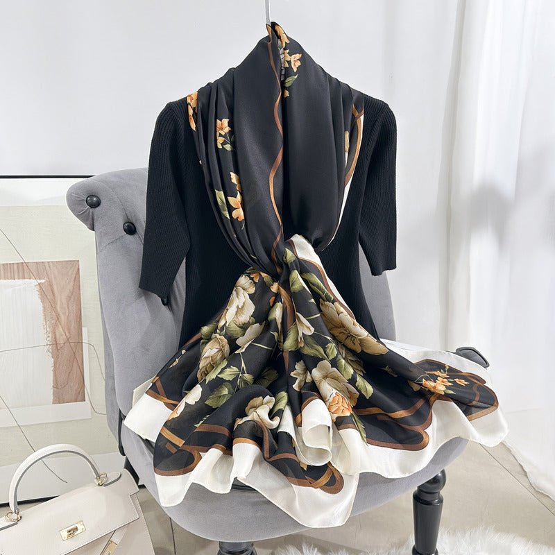 CrossKulture - NightFern Scarf Black styled on hanger view