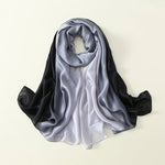 CrossKulture - RoyalMonsoonMood Gradient Grey Long Satin Scarf round style view