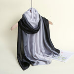 CrossKulture - RoyalMonsoonMood Gradient Grey Long Satin Scarf round style view on hanger