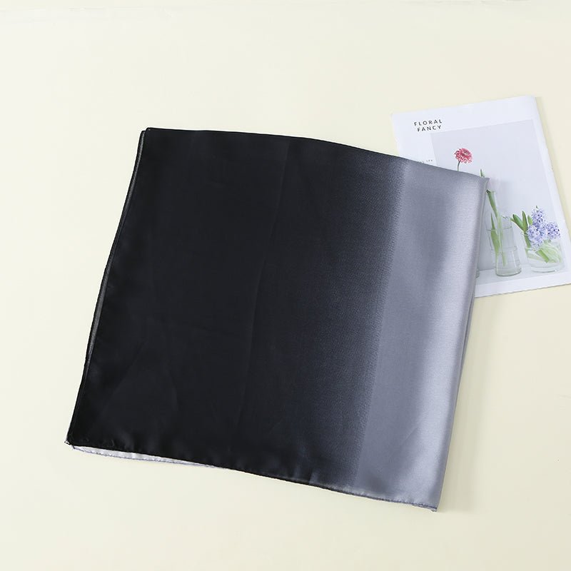 CrossKulture - RoyalMonsoonMood Gradient Grey Long Satin Scarf folded view