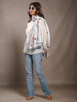 CrossKulture - DivineZion Long Satin Scarf Grey Pink side model view