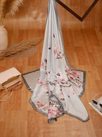 CrossKulture - DivineZion Long Satin Scarf Grey Pink flare view