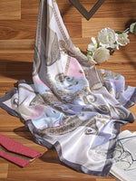 CrossKulture - LavenderWhirl Long Satin Scarf Lavender flare view