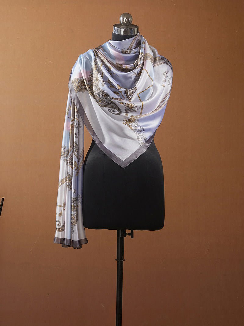 CrossKulture - LavenderWhirl Long Satin Scarf Lavender fabric mannequin view