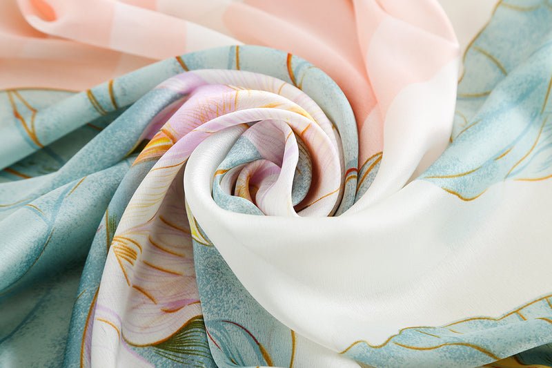 CrossKulture - GoldenAura Long Satin Scarf Golden fabric detailing view