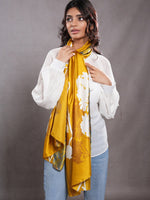 CrossKulture - GoldenAura Long Satin Scarf Golden front model view
