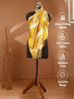 CrossKulture - GoldenAura Long Satin Scarf Golden inforgaphic image