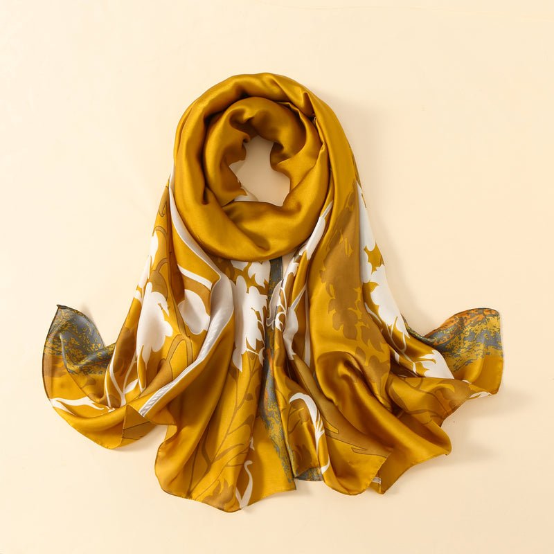 CrossKulture - GoldenAura Long Satin Scarf Golden round style view