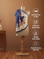 CrossKulture - RoyalKiss Long Satin Scarf Blue infographic image