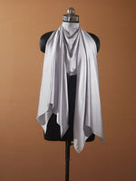 CrossKulture - SilverStreak Long Satin Scarf Silver styled on mannequin view