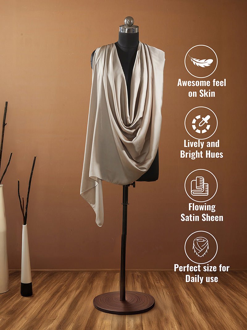CrossKulture - DustySprinkle Long Satin Scarf Champagne infographic image