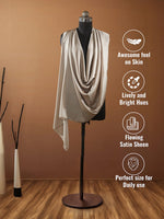 CrossKulture - DustySprinkle Long Satin Scarf Champagne infographic image