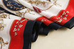 CrossKulture - RoyalChariot Long Satin Scarf Creme edge view
