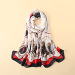 CrossKulture - RoyalChariot Long Satin Scarf Creme round style view